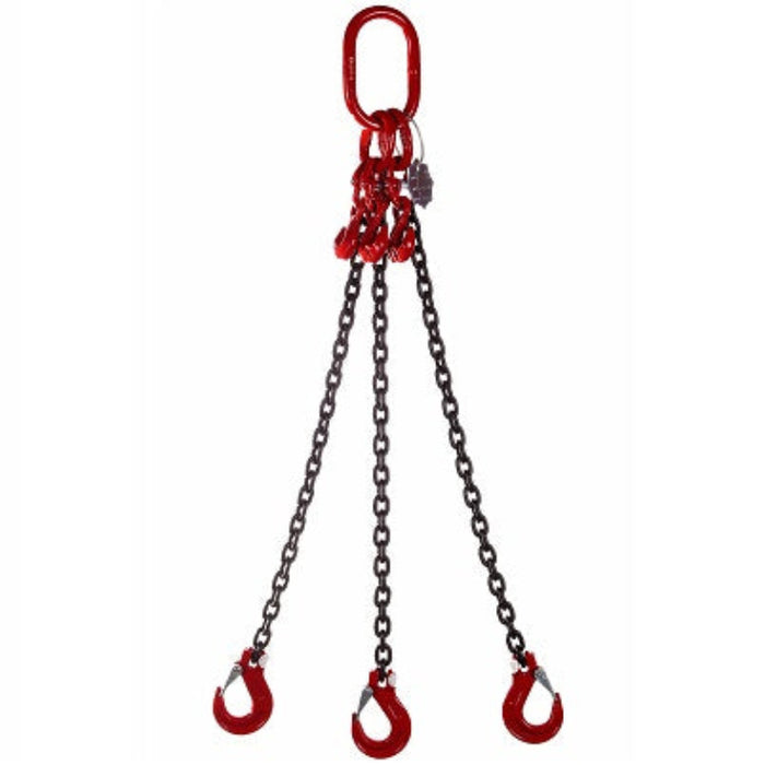 3 Leg 17.0 tonne 16mm Lifting Chain Sling with choice of length and hooks